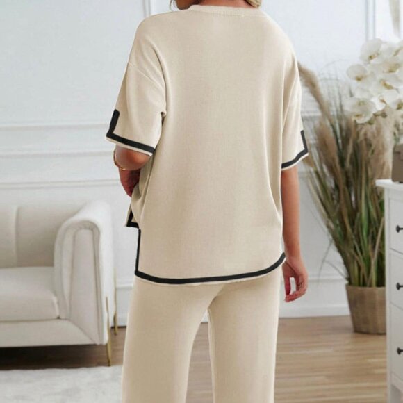 Apricot Contrast Pants Set - Picture 3 of 5